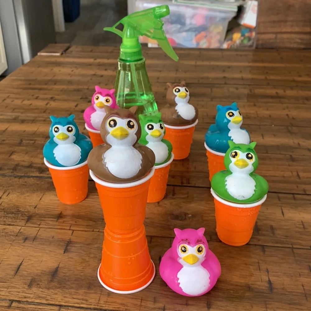 Owls and Cups with Water Bottle Sensory Bag